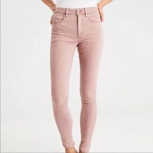 AMERICAN EAGLE Women's Hi Rise Jegging 360 Super Stretch Light Mauve Pink Size 4